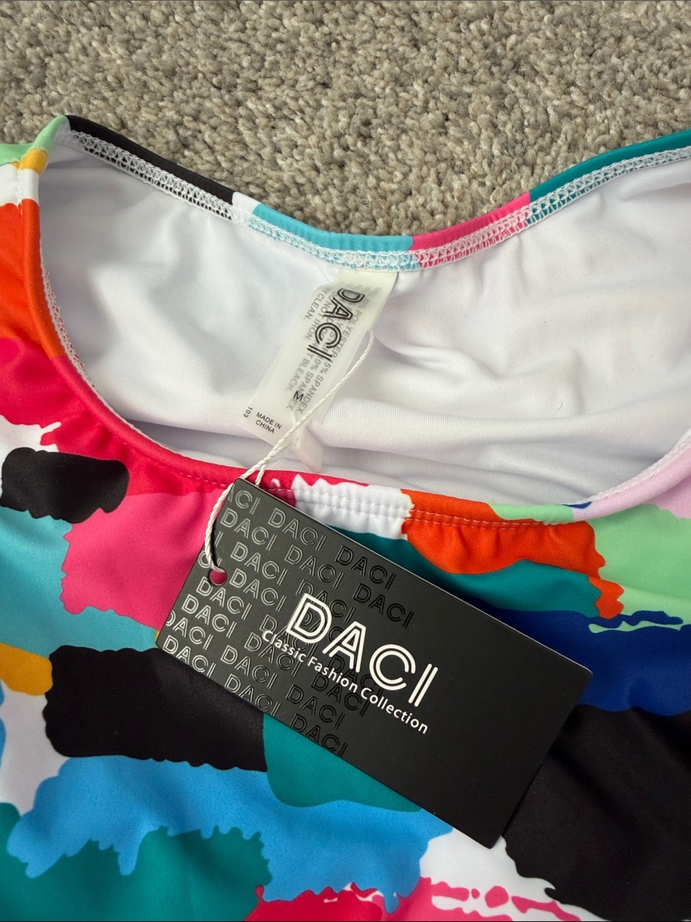 NWT Med. DACI Tankini Top with Tummy Control, runs big, $15 - Picture 2 of 7